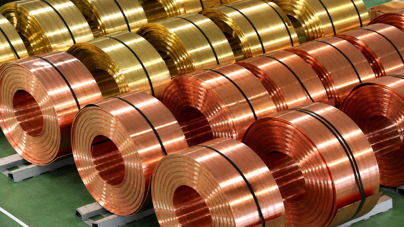 Copper coils prepared for electrical components